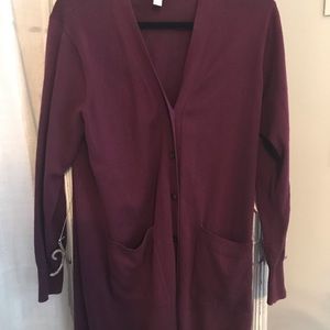 Denim & Co long duster color Plum